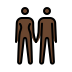 woman and man holding hands, dark skin tone